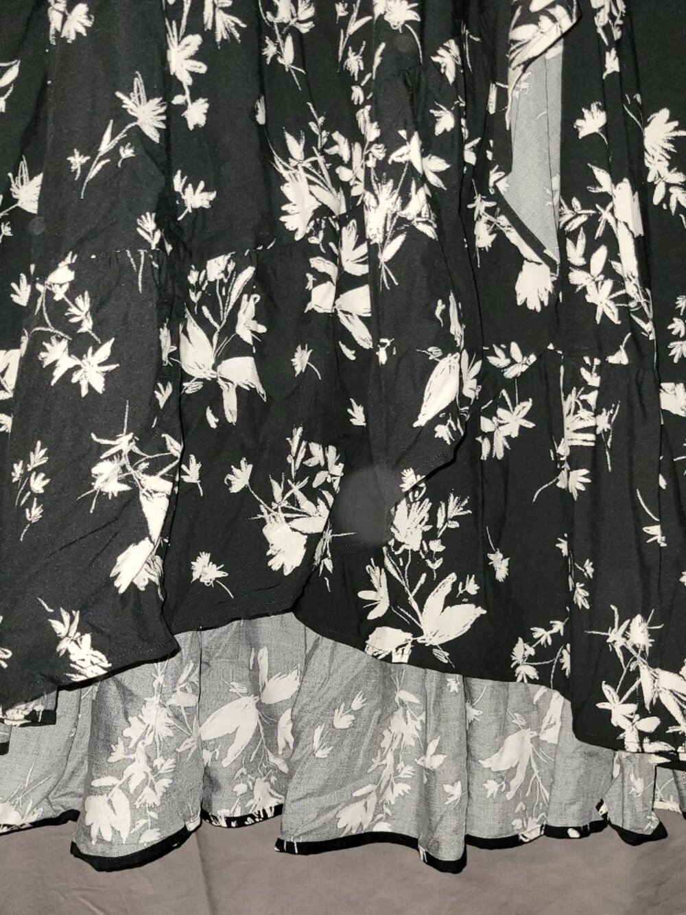 Torrid Floral Midi Dress Plus Size 3 Black White Ruffles New - Picture 6 of 8